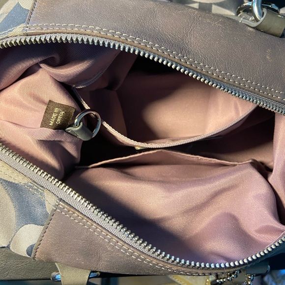 Coach Madison Sabrina Convertible Strap Satchel in Gray Op Art - Picture 9 of 10